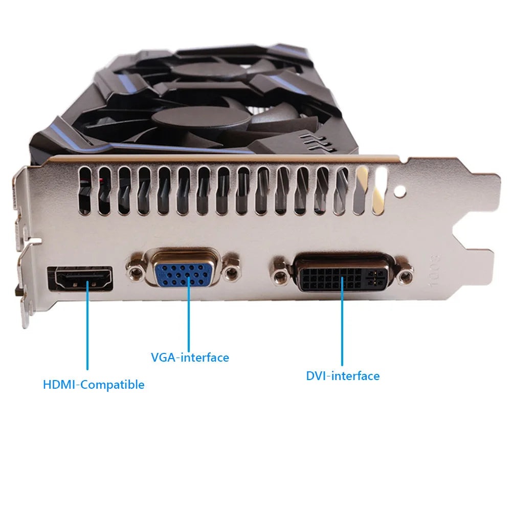 New for GTX 550Ti 6GB GDDR5 128-bit PCI Express 3.0 /VGA/DVI Ports Fan Desktop Graphics Card DirectX 12 3400MHz 28nm