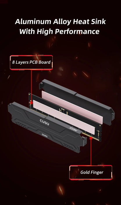 CUSU DDR5 4800MHz 5600MHz 6000MHz 16GB 32GB DDR5 Ram Memoria UDIMM Desktop Memory