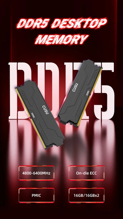 CUSU DDR5 4800MHz 5600MHz 6000MHz 16GB 32GB DDR5 Ram Memoria UDIMM Desktop Memory